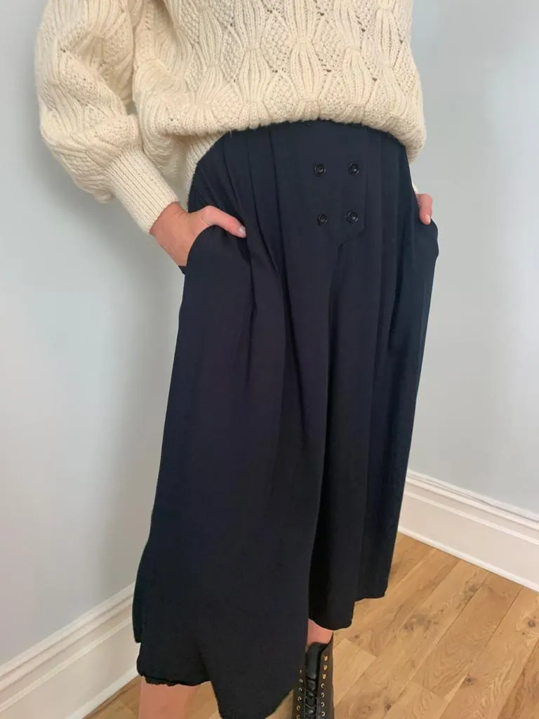 Vintage 1980s button front crepe culottes
