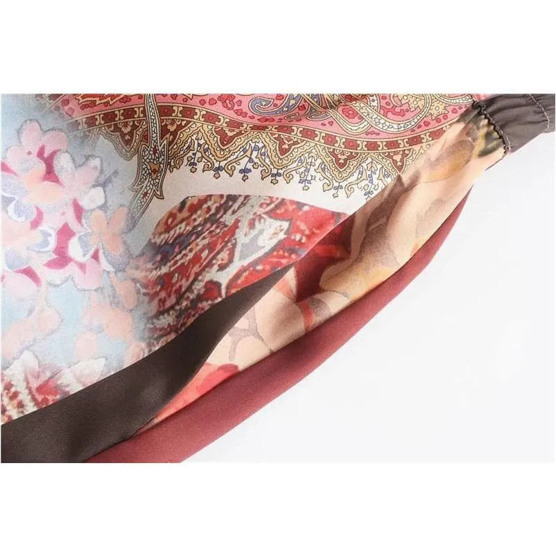 VINTAGE PRINT LOOSE KIMONO AND PANTS SET
