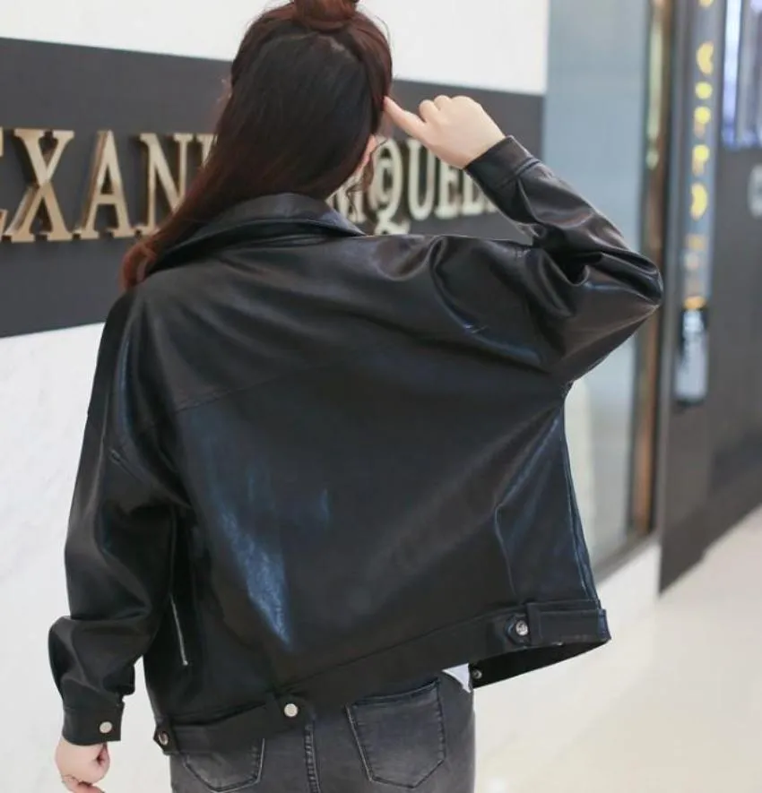 Womens Vegan Leather Biker Jacket