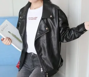 Womens Vegan Leather Biker Jacket