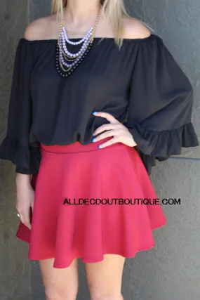 Yahada | Off The Shoulder Tunic Black