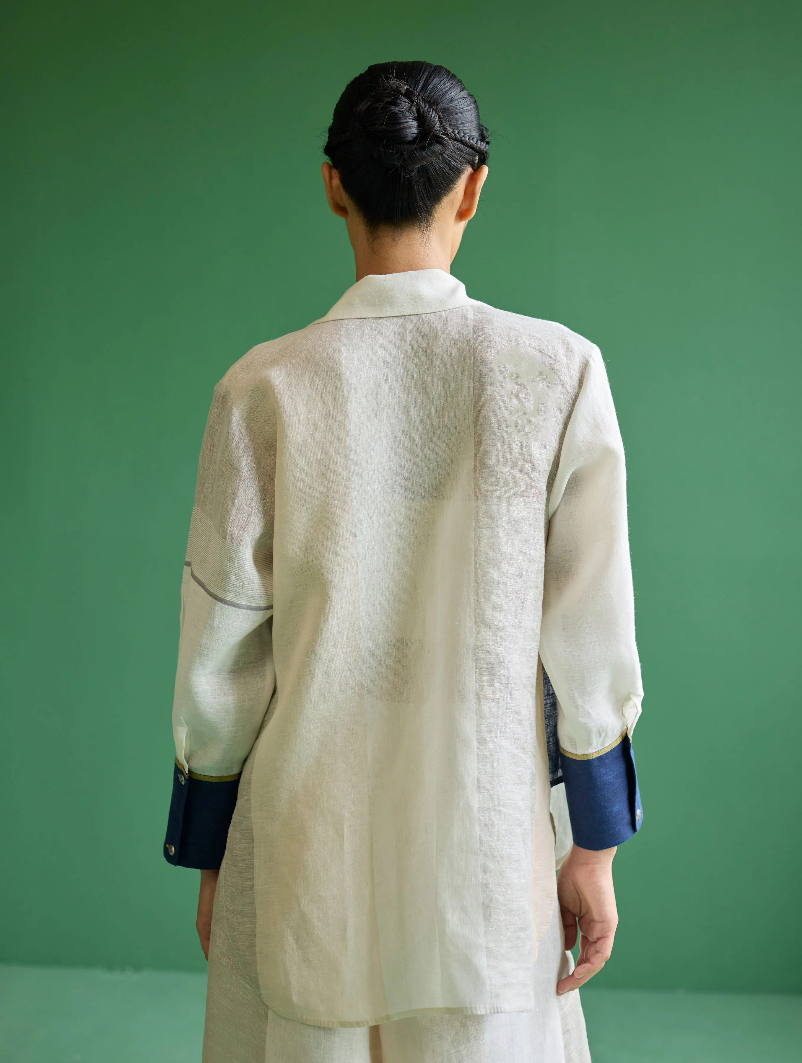 Yang Color-Blocked Co-ord Set - Ivory