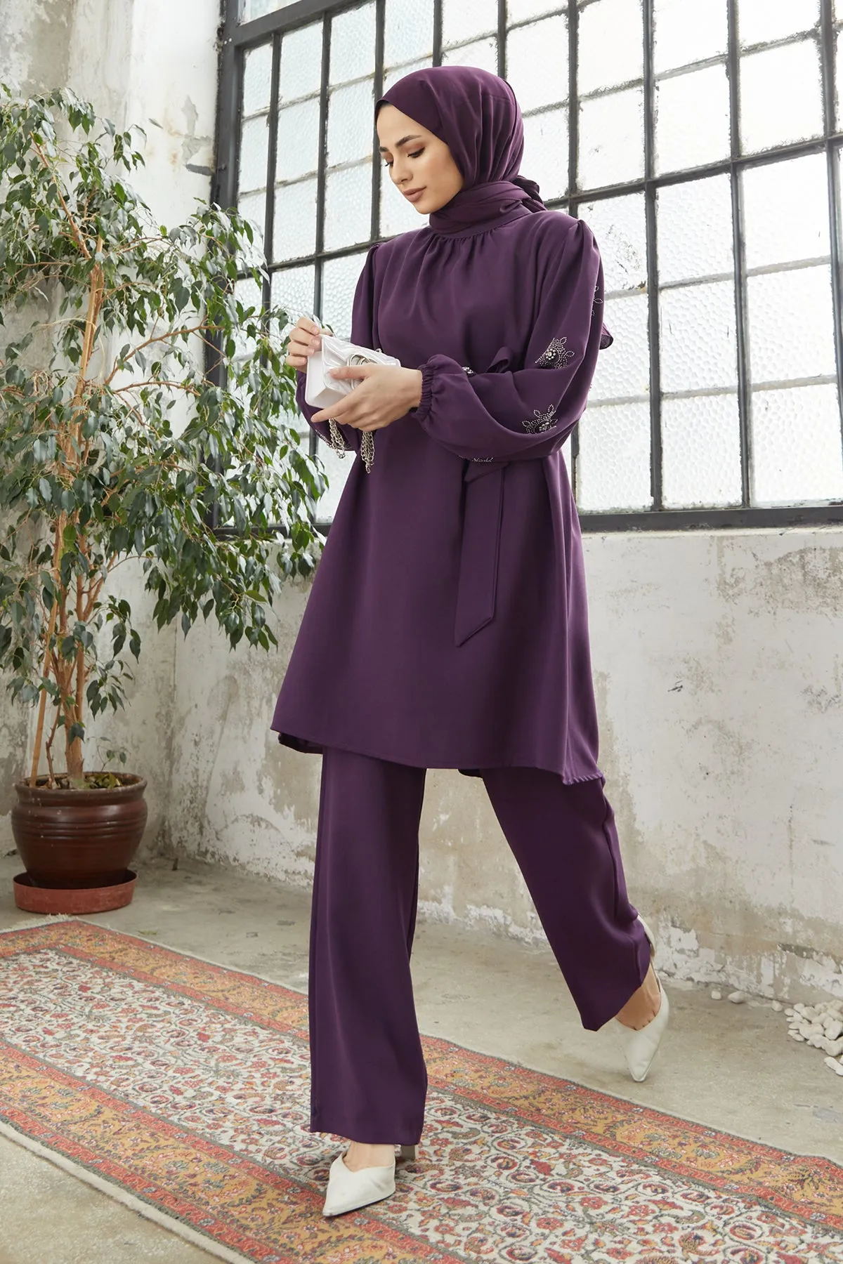ZRF Women Mila Striped Set - Purple - Lacey