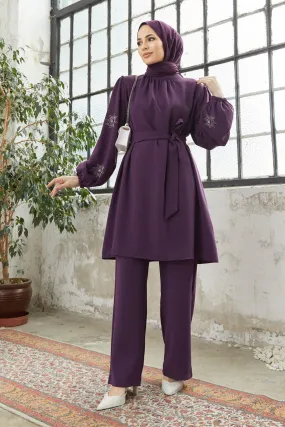 ZRF Women Mila Striped Set - Purple - Lacey