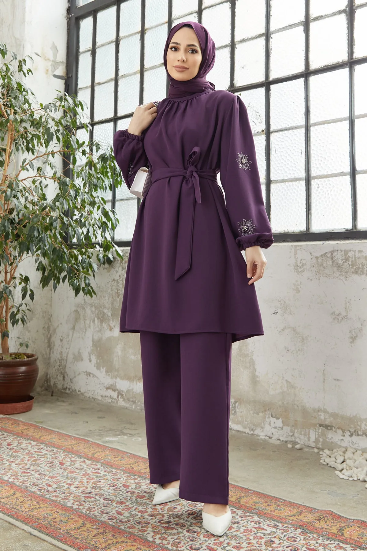 ZRF Women Mila Striped Set - Purple - Lacey